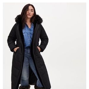 Torrid winter long line jacket black